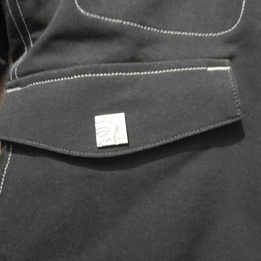 Mountain Hardwear Soft Shell Utility Moto Hooded Bomber jacket Coat black cozy S - Picture 10 of 15